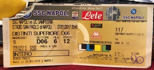 Biglietto partita napoli - biglietto,